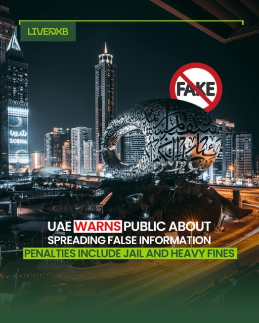 In today’s fast-moving digital world, information spreads quickly …. but accuracy matters more than ever.

Authorities in the UAE have emphasized the importance of avoiding the sharing or reposting of unverified news, rumors, or misleading content, especially during sensitive periods.

Sharing inaccurate information can have serious legal consequences under UAE regulations, including penalties and fines.

More importantly, it can create unnecessary panic and confusion within the community.

As residents and professionals, it’s our responsibility to:

• verify information before sharing
• rely on official government sources and trusted news platforms
• contribute to a safe and informed environment

Let’s stay responsible, informed, and supportive of the community.

LiveDXB